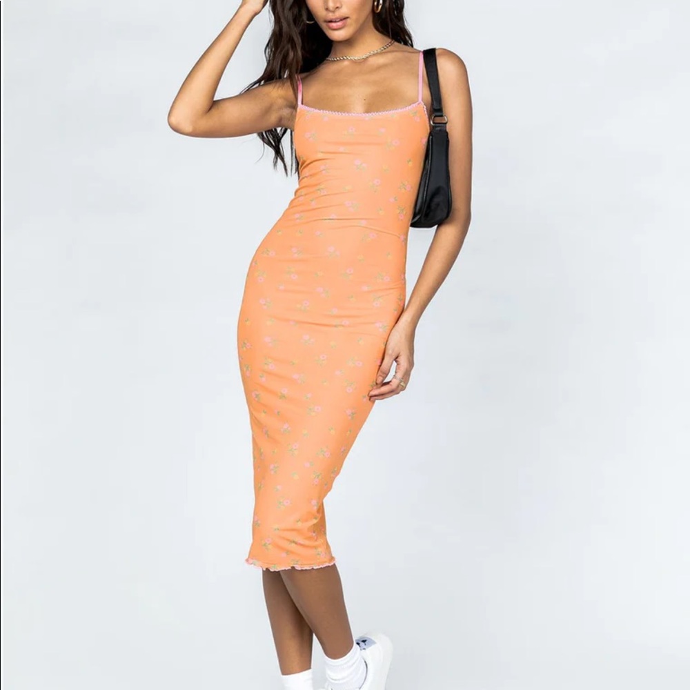Princess Polly Orange Midi Dress